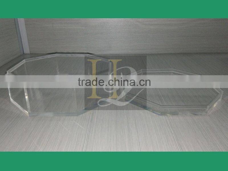 Eco-friendly clear octagonal-shaped acrylic candy chocolate display box with cover