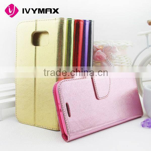 Classic Leather Wallet Case for Samsung Galaxy S6 Flip Case