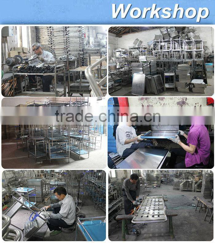 Stainless steel 2 layers serving trolley