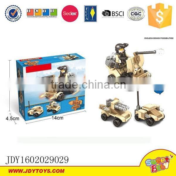 Toy brick military toys series military vehicle 3 in 1 changeable military car