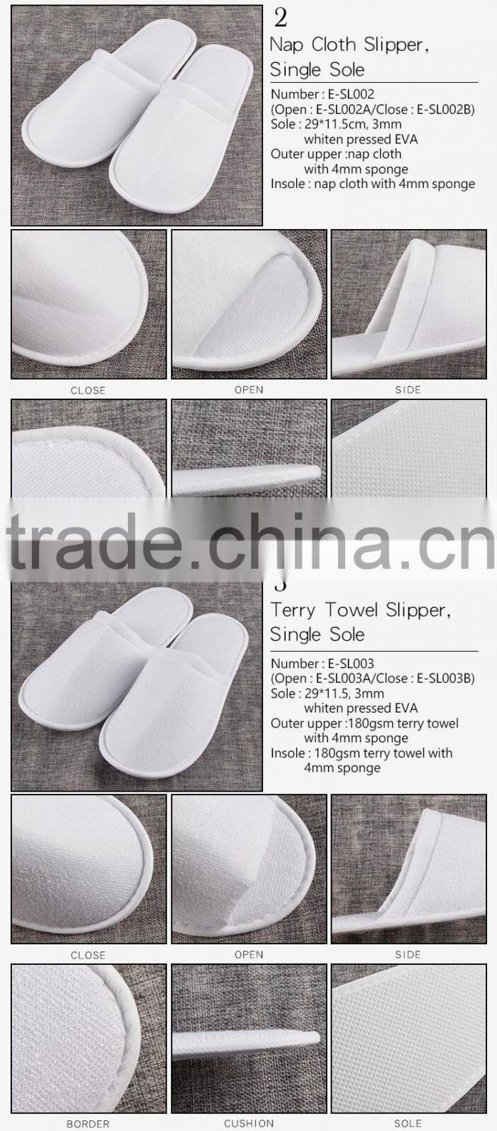 wholesale house guest slippers china terry towel slippers for traveling