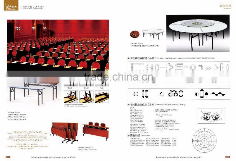 Hot Sale Hotel Folding Round Wooden Banquet Table