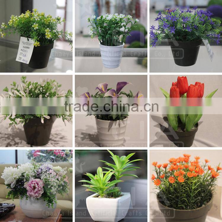 Cheap Fake Plastic Artificial Daisy Flower with Pot for Table Centerpiece