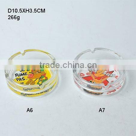 wholesale cheap glass ashtrays with decorative pattern