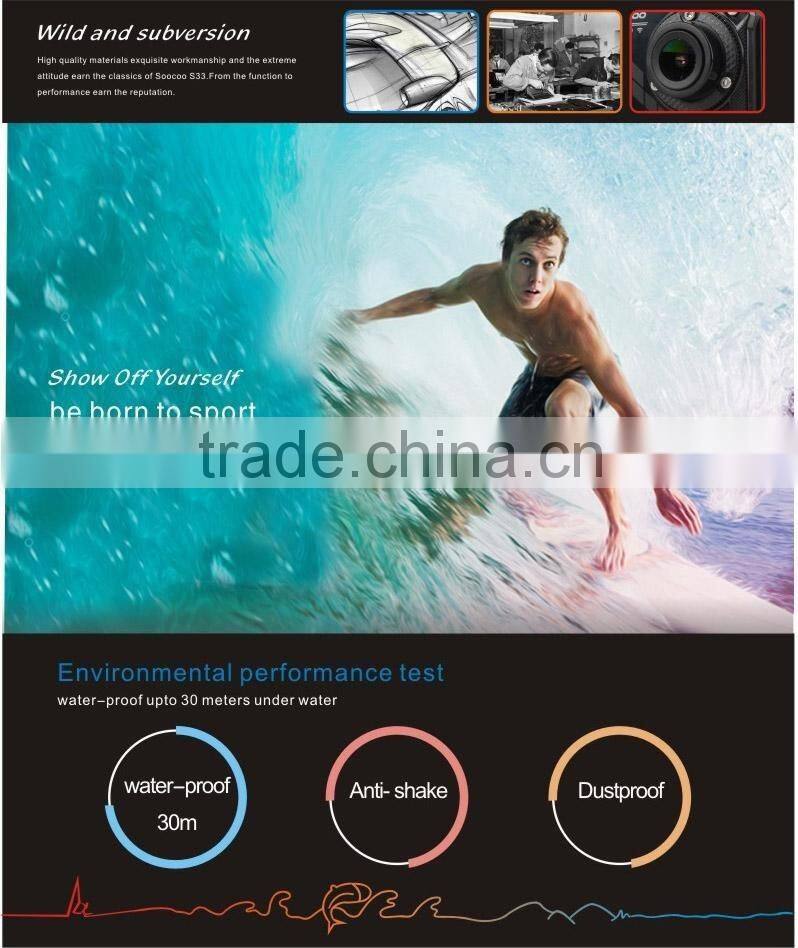 SOOCOO S33WS Build in Wifi Waterproof Actions Cameras Shockproof Full HD 1080P 150 Degree Super Wide-angle Mini