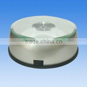 Crystal round led base with battery power for crystal block display