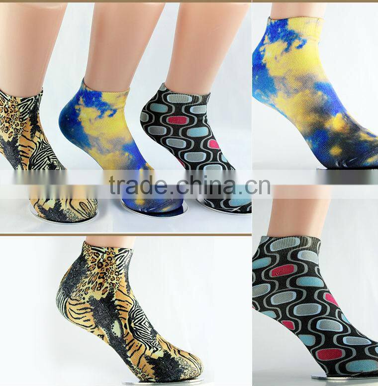 Plain designer socks custom lion printed mens socks ankle