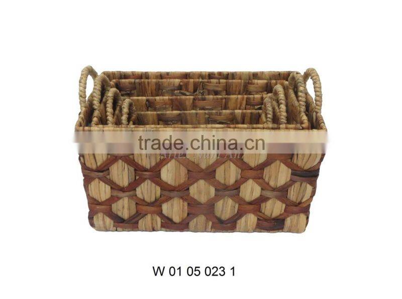 Water Hyacinth Storage Baskets with 2 Handles / Storage Bin