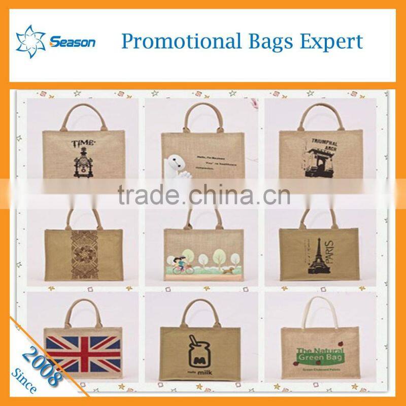 Wholesale shopping bag jute beach bag cheap jute bag