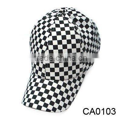 cotton 6 panel grid caps