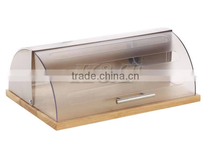 Hot sale wooden bamboo plastic bread box