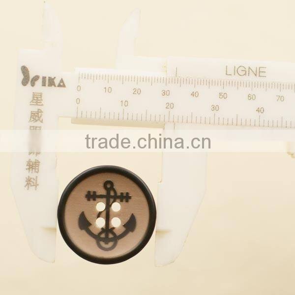 4 hole resin button with customized anchor logo for high end garment