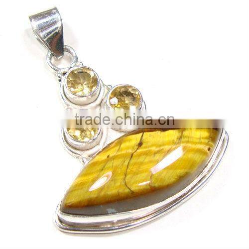 Natural blue tibetan turquoise 925 silver fashion pendant