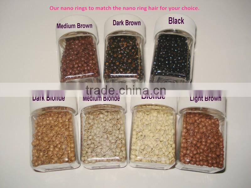Double Drawn Nano Keratin Protein Hair Wholesale Brazilian Nano Ring Hair Extensions