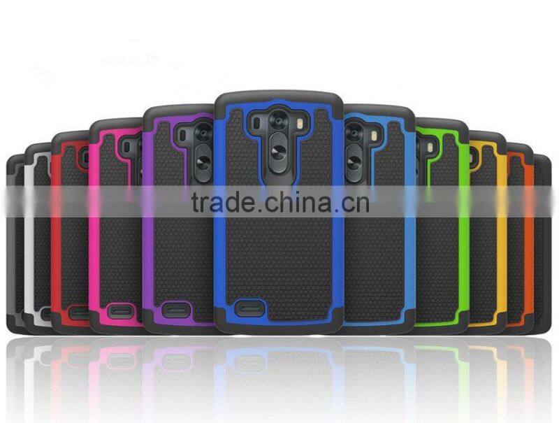 Heavy duty shockproof phone combo hybrid case for lg g3
