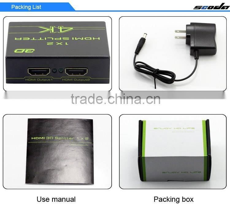 4K*2K 1 In 2 Out UHD HDMI 2.0 Splitter 1x2 audio Converetr Adapter