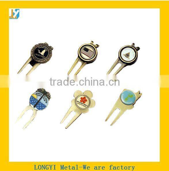 custom printing souvenir golf divot tool with golf ball marker