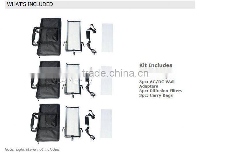 CAME-TV 1092B Bi-Color LED Video Light Film Studio Panel light kit(3 Piece Set)