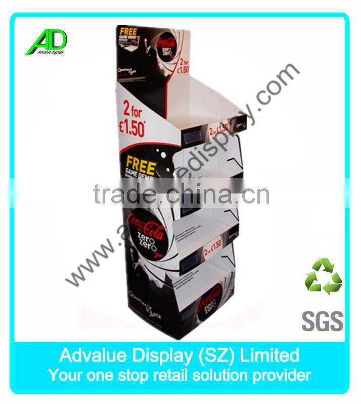 Shenzhen Factory direct 4 Tier Corrugated Cardboard Sidekick Display