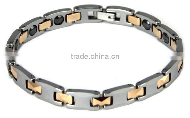 Unisex Tungsten Steel Bracelet with Energy Magnetic Hematite Bracelet for Mens Womens and Lovers
