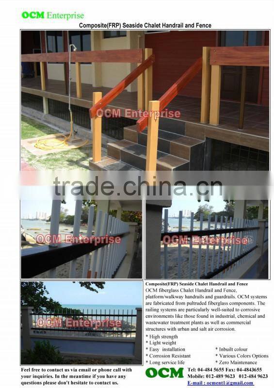 Chalet Stairs FRP Handrail and Fencing, Composite Handrail and Fencing, Fiberglass Handrail and Fencing.