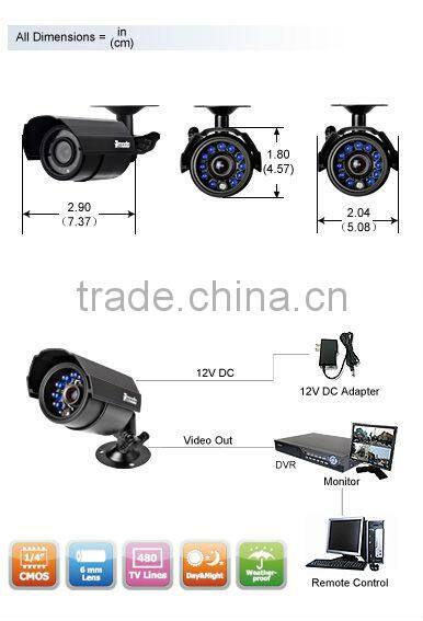 Zmodo 8CH Security DVR Outdoor IR CCTV Systems Camera