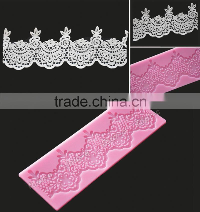 FOUR-C Silicone Lace Mat Cake Decoration Pad Cake Tools