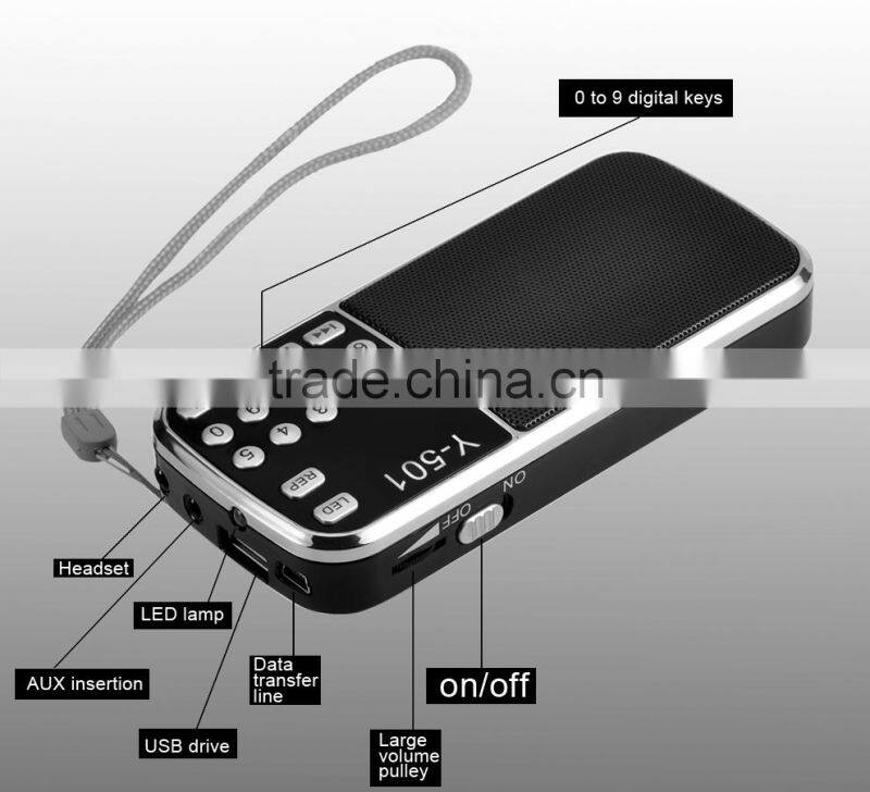 Y-501Chinese manufacture produced plastic fm ham radio shack gps car tracker with many colors supports TF Card/USB/MP3 format/FM