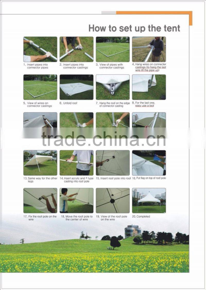 3 x 3 m high peak outdoor PVC garden pyramid tent for trade show