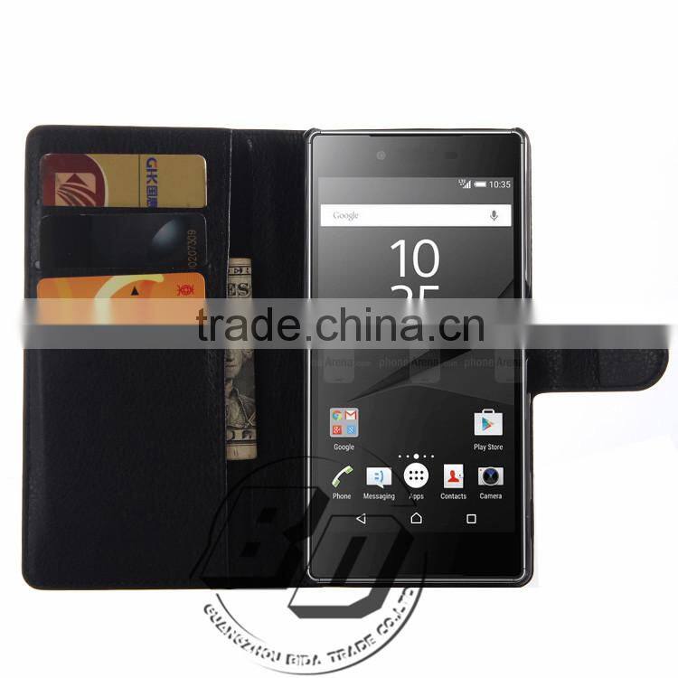 Ultra High Quality Magnetic flip PU leather wallet case with card slots For Sony Xperia Z5 Premium luxury Case fast delivery