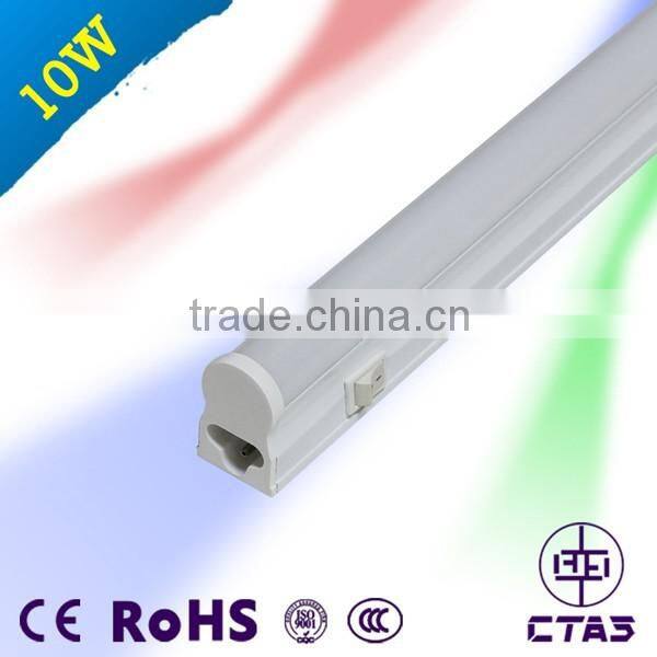 Hot sale factory with Switch T5 LED Tube Aluminum + Plastic 10W PF>0.9 CRI>80 100LM/W with CE and RoHS t5 led tube