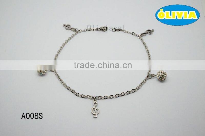 Olivia Jewelry Fashion Custom Design Stainless Steel Material Anklets For Girls