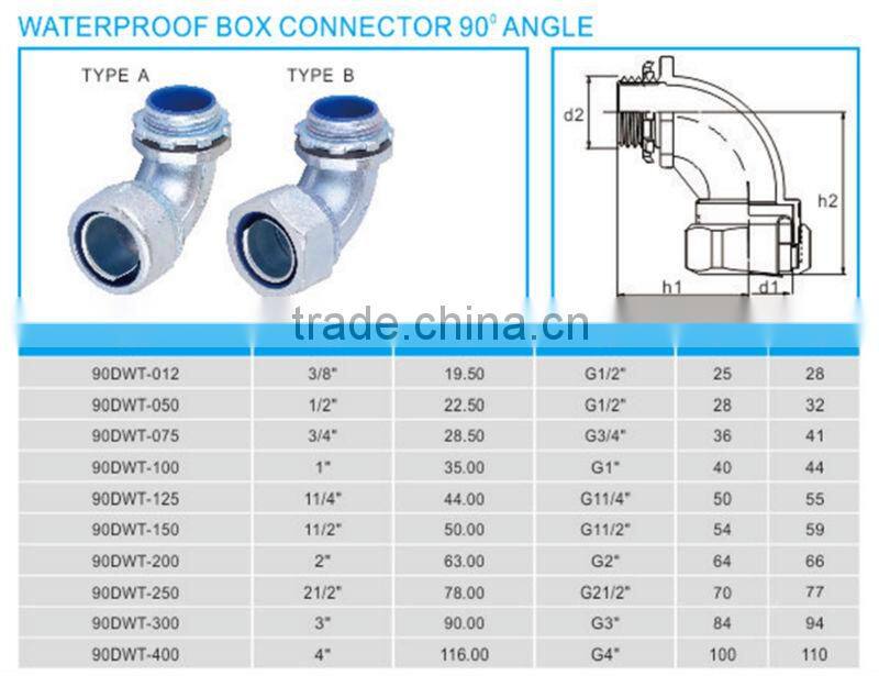 flexible conduit connector 90 degree