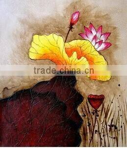 Acrylic lotus flower painting,wall art flower acrylic painting