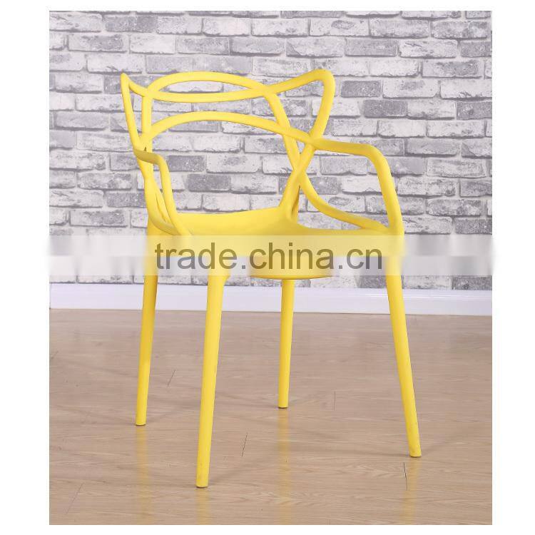 Colored plastic chair leisure cafe chair for sale
