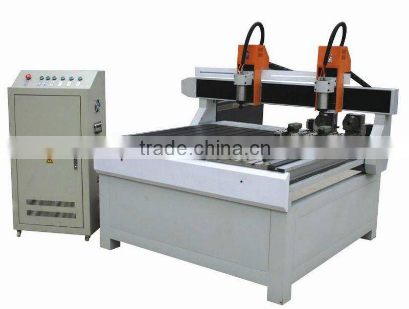Four axis cnc router can do flat engraving and cylinder engraving one year waranty