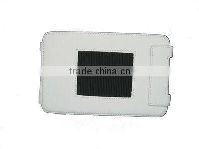 PU Leather Case with bracket For Samsung Tab P1000 stand function, white, Customers Logo, OEM