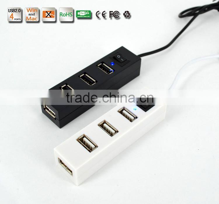 low cost Portable 4 ports usb2.0 hub/4 ports usb hub usb 2.0