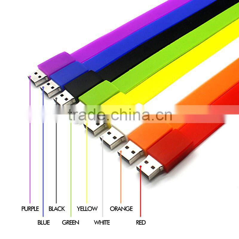 Promotional Cheap Price Bulk Silicone Business Card Flash Drive Bracelet free Sample