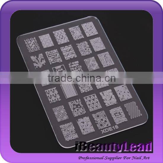 2016 New desgisn clear acrylic image plate with 20 different designs