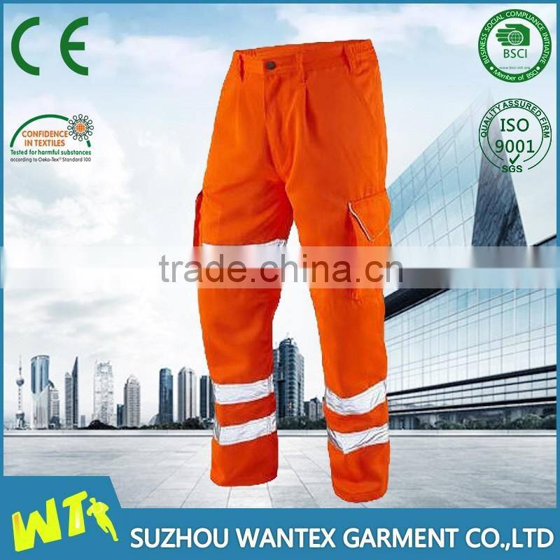 high quality cotton reflective working pants wholeslae working trousers in spring custom cotton trousers