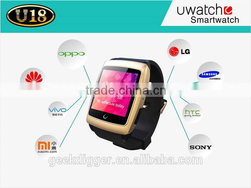 Newest Uwatch U18 Android 4.4 Dual core MTK6571 Smart Watches Bluetooth WIFI GPS Pedometer Sleep Monitoring Compass watch
