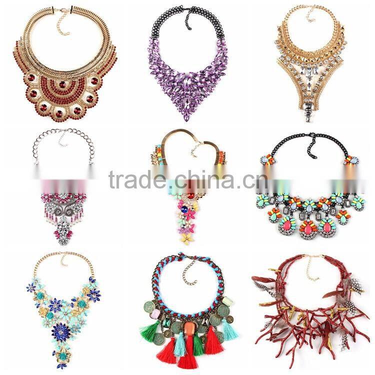 Multicolor alloy imitation choker necklace wholesale jewelry