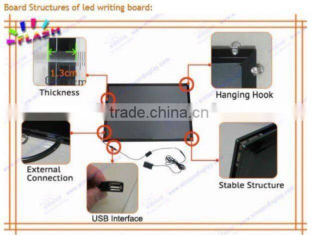 2015 New products acrylic led writing board with remote control