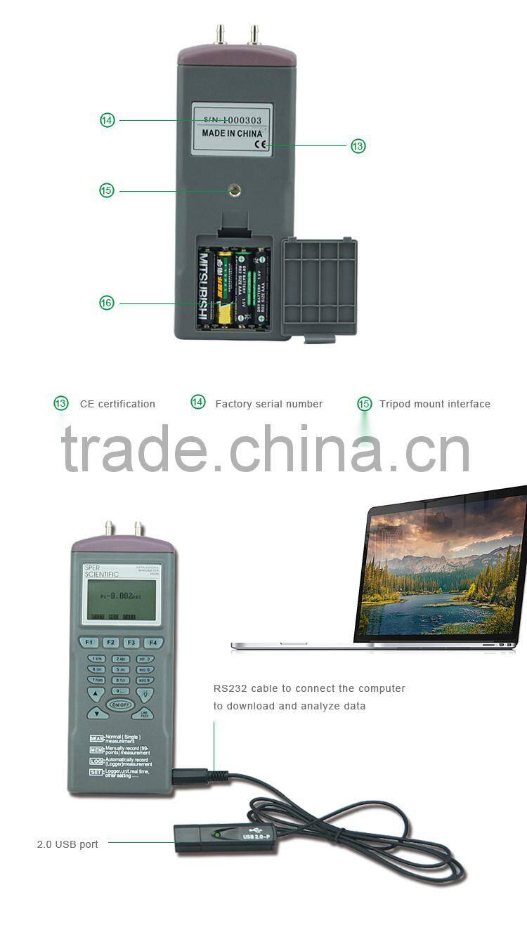 Pressure Data logger AZ9632 Model Differential Pressure Manometer Datalogger Supplier