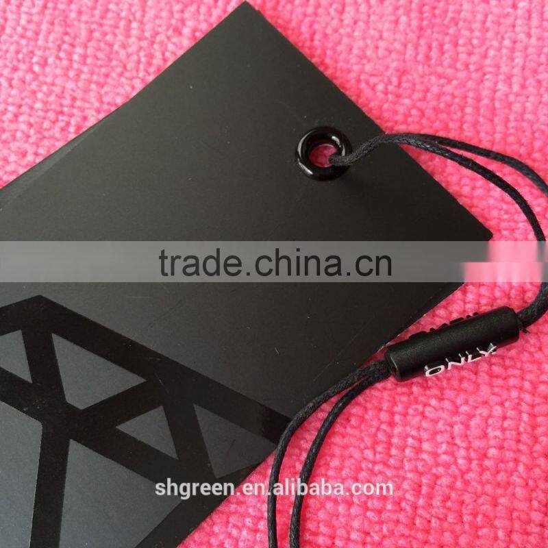 High quality Spot UV light brand name special paper hangtag