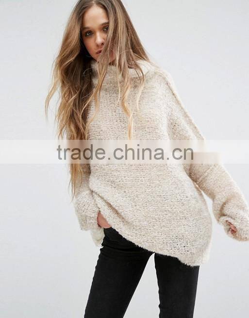 Guangzhou Factory manufacturer Roll neck plus size sweaters 2016 Custom