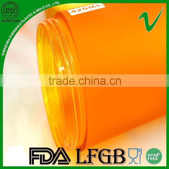 420ml BPA free empty cylinder plastic PCTG bottle with wide mouth