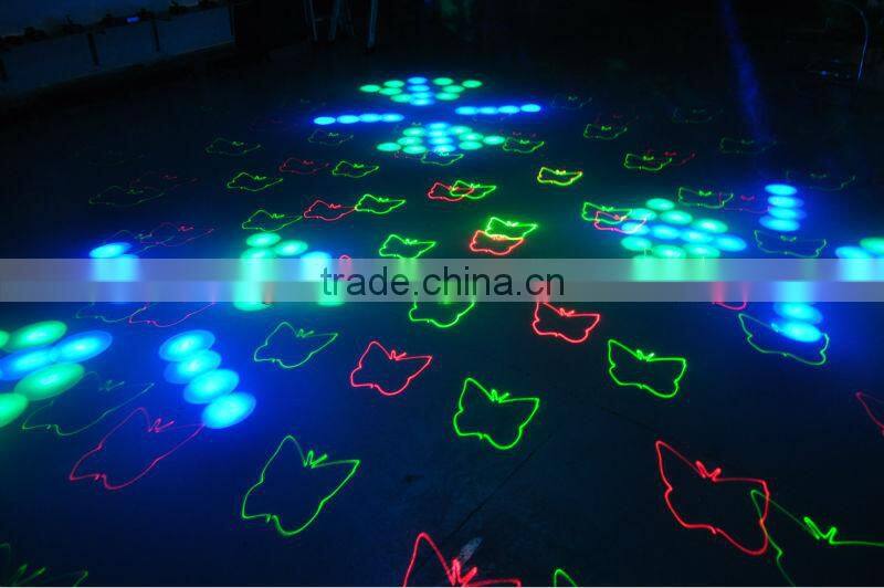 professional 3 Claw 18W RGBYW LED and RG Animation Twinkling Laser Light