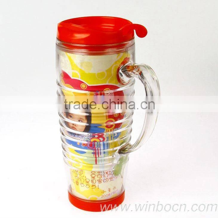 Handle new plastic cartoon double-wall drinking Cup & Mug DIY